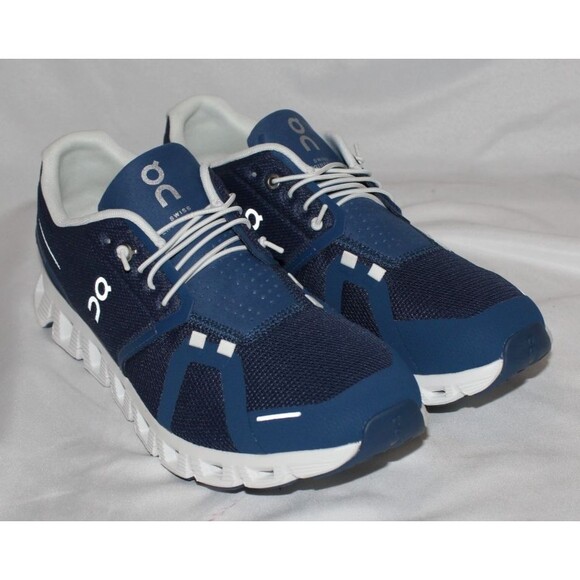 NIB ON CLOUD WOMEN'S CLOUD 5 RUNNING SHOES SNEAKERS DENIM WHITE NEW - Picture 2 of 6